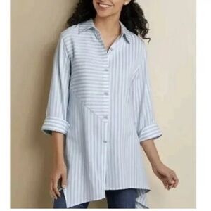Soft Surroundings Standout Woman’s Tunic‎ Shirt Striped Size M